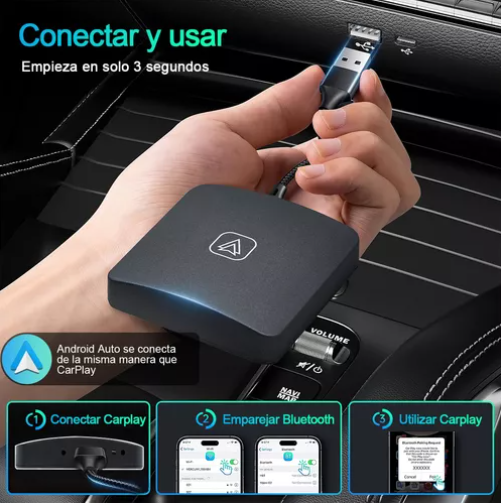 Foto 5 pulgar | Adaptador Inalámbrico Xtellar Carplay Android Auto Para Autoestéreos Color Negro