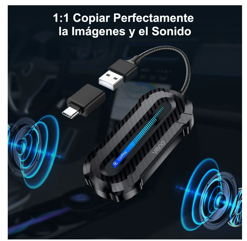 Foto 6 pulgar | Adaptador Inalámbrico Car Play, Android Auto 2en1 Para Apple