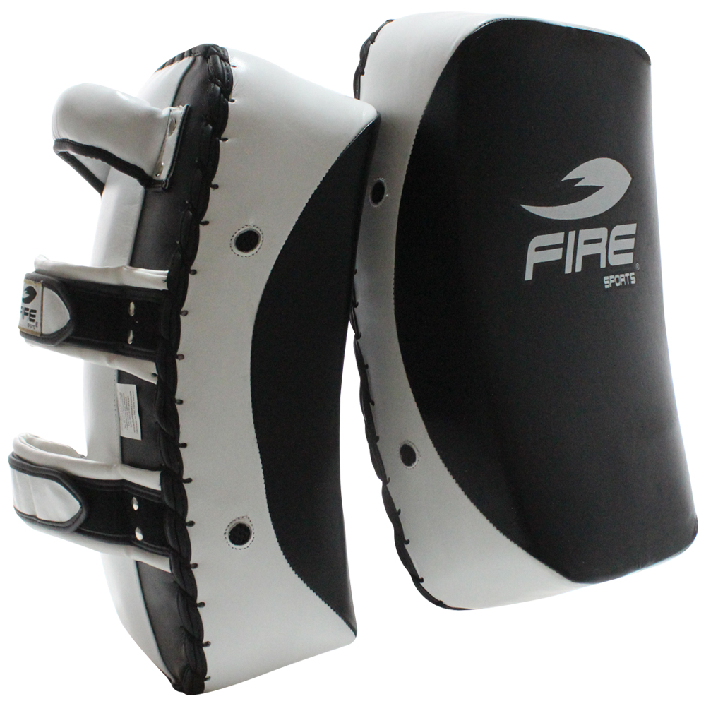 Foto 4 pulgar | Par de Thai Pads Curvos Fire Sports de Piel color Blanco/Negro