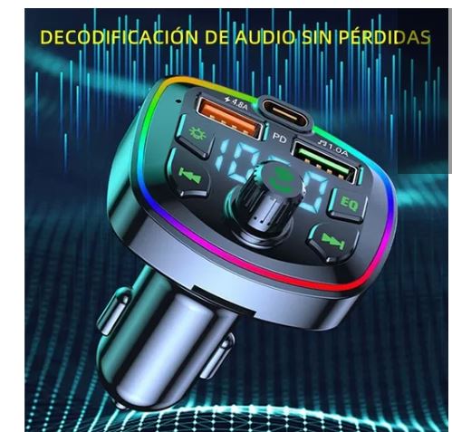 Foto 2 | Transmisor Fm Bluetooth Mp3 Sin Manos 4.8 A