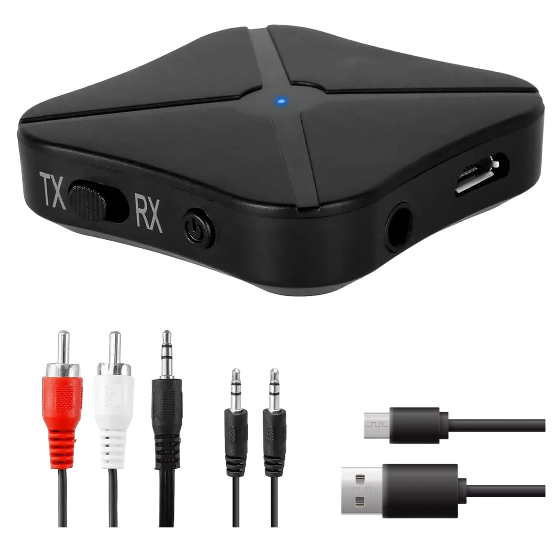 Transmisor Receptor 2 En 1 Bluetooth Audio Estéreo Negro