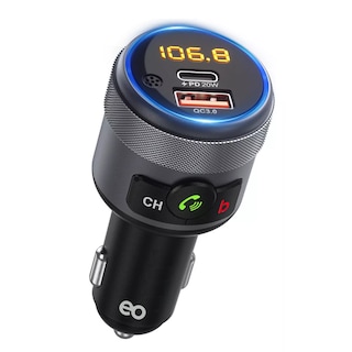 Foto 1 | Transmisor Fm Bluetooth 5 Carga Rápida Qc3 Manos Libres Auto Eo Safe Imports Esi-10898-1 Negro