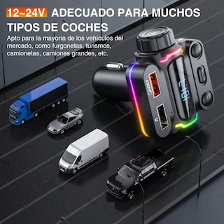 Foto 2 | Transmisor Fm Bluetooth 5.0 Modulador De Radio De Coche Mano Eo Safe Imports Esi-10899-1 Negro