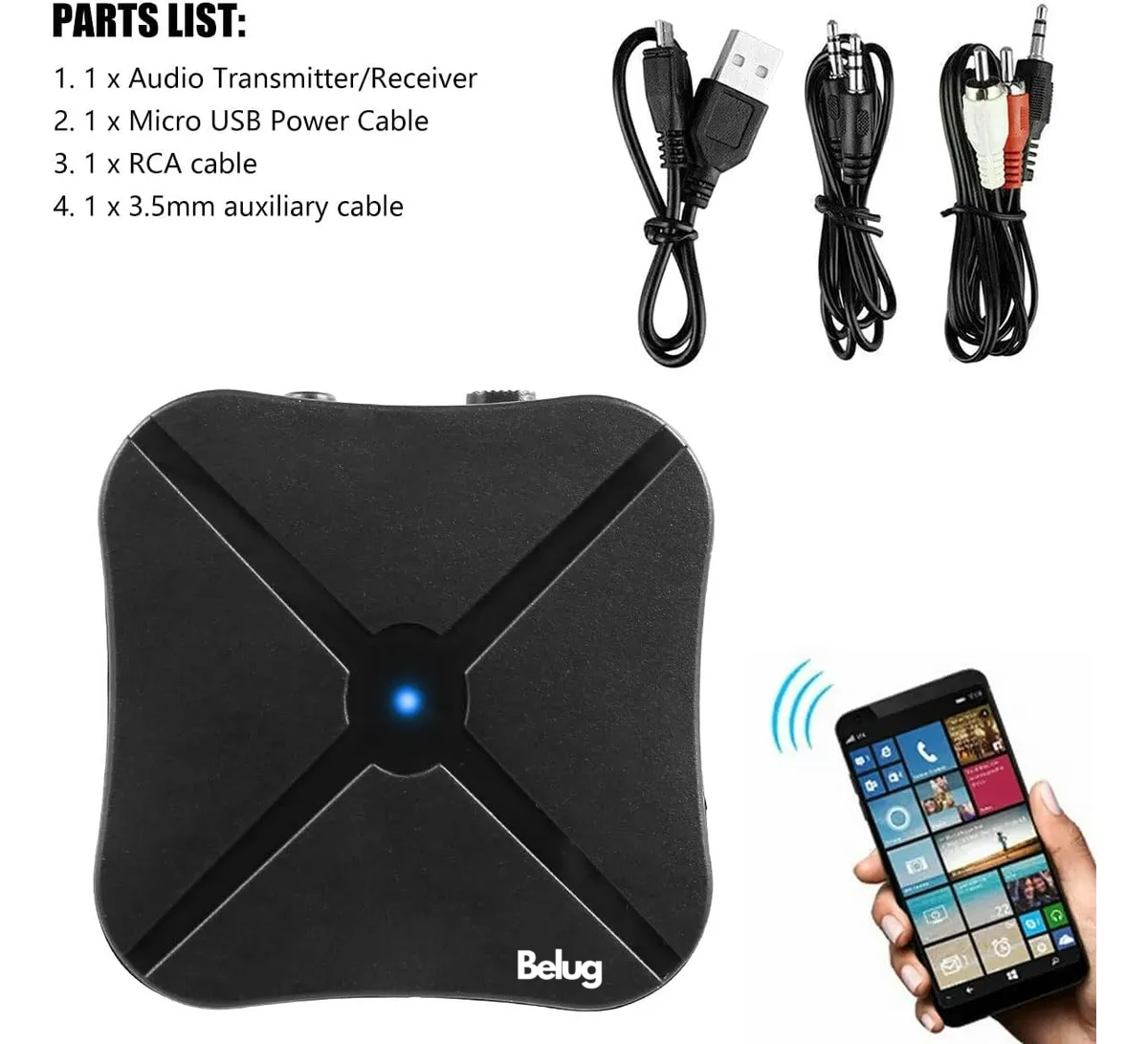 Foto 4 | Transmisor Receptor Belug Audio Estéreo Negro
