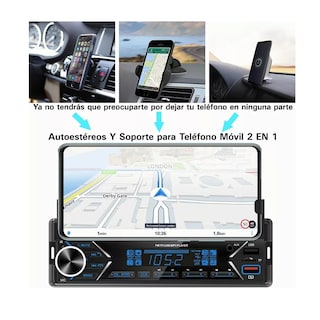 Foto 2 | Auto Estéreo Reproductor Mp3 Radio Bluetooth y Soporte Móvil Eo Safe Imports Esi-7976 color Negro