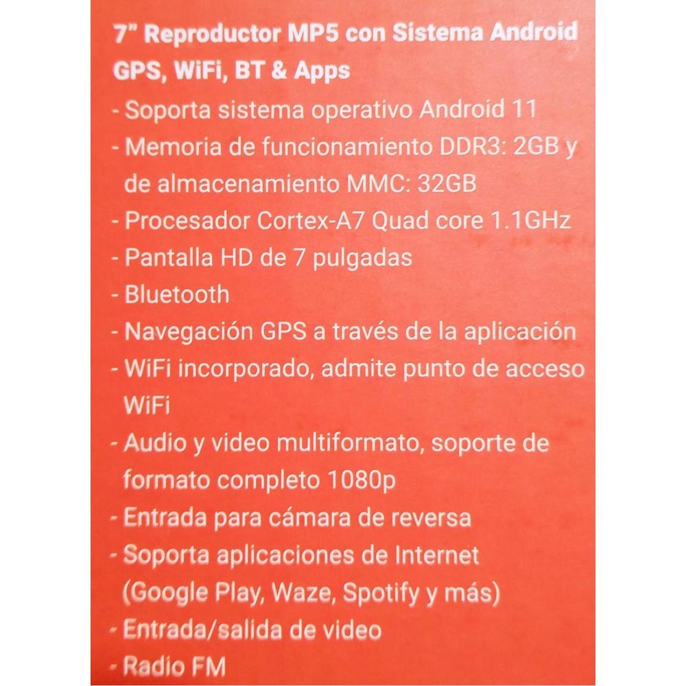 Foto 3 | Estéreo de Pantalla Rock Series Rksa711ac con Cámara de Reversa