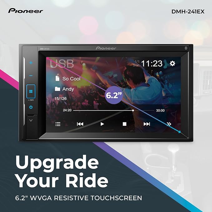 Foto 2 | Estéreo para Auto Pioneer DMH-241EX Pantalla Táctil Resistiva 6.2'' Doble Din Compatible con Cámara de Respaldo Blue