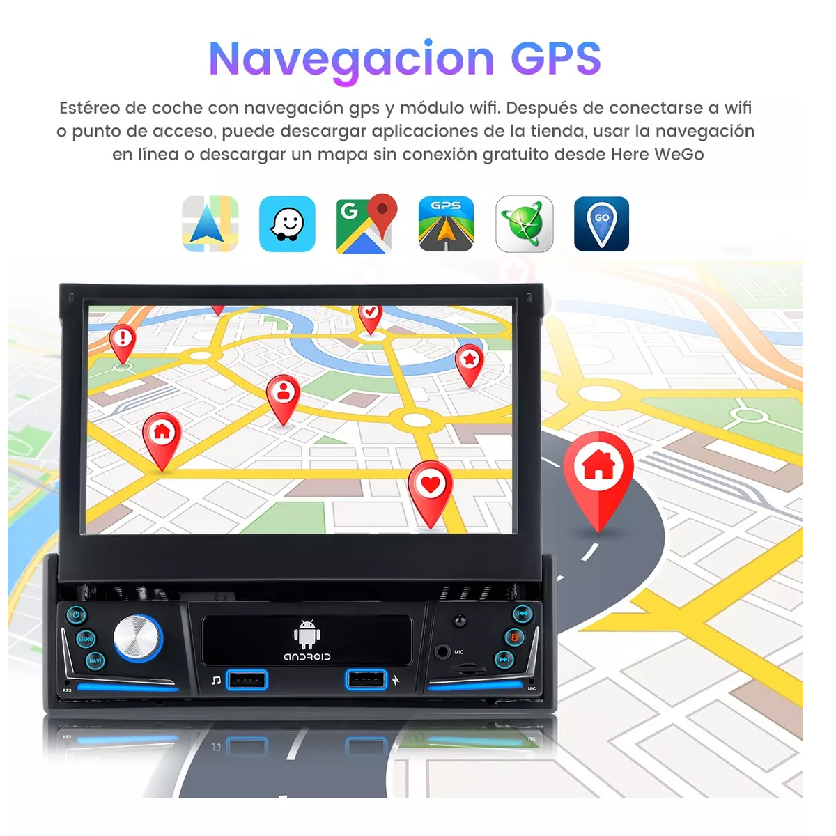 Foto 3 pulgar | Autoestéreo Retráctil Android 10 con Gps Wifi Estéreo 2+32g Eo Safe Imports Esi-11239 Negro