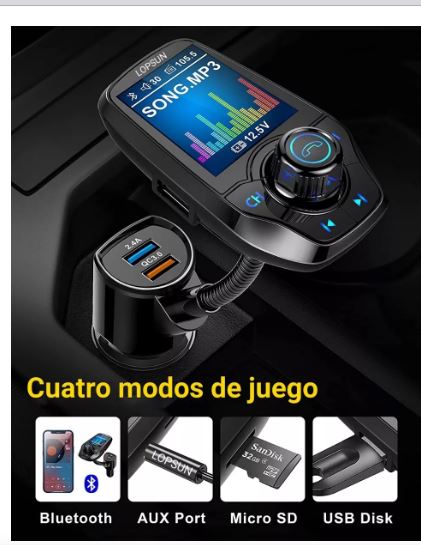 Foto 4 pulgar | Receptor Transmisor Bluetooth De Música Mp3