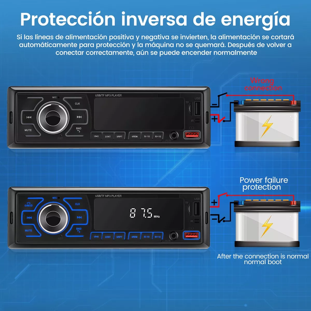 Foto 2 | Estéreo para Auto con MP3 2 USB Bluetooth Eo Safe Imports ESI-12343 Negro