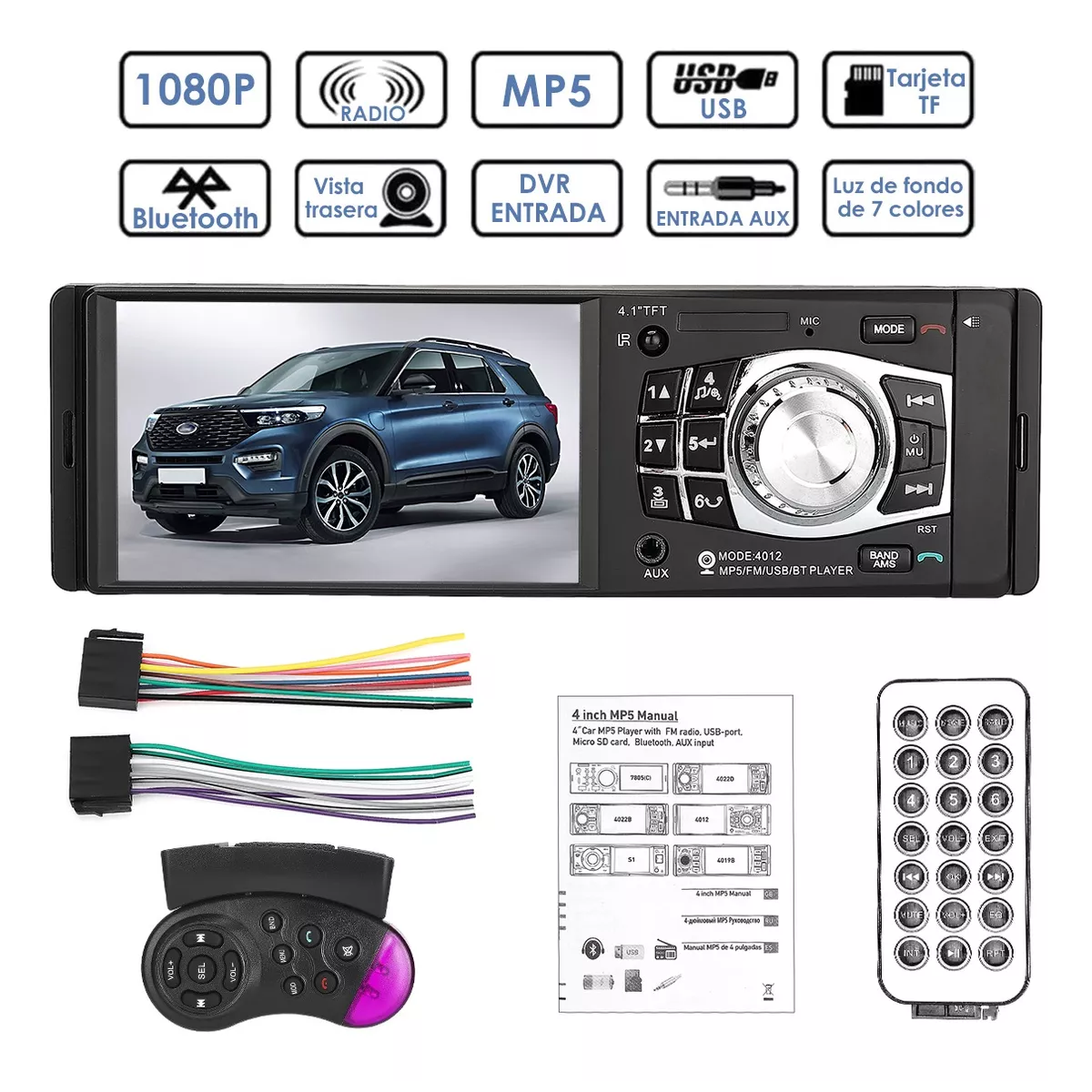 Foto 3 pulgar | Auto Estéreo Bluetooth con Reproductor MP5/ MP4/ MP3 Eo Safe Imports ESI-12342