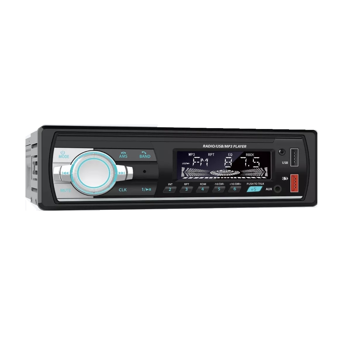 Autoestéreo Reproductor MP3 Control por Voz Bluetooth USB FM Eo Safe Imports ESI-12339 Negro $609