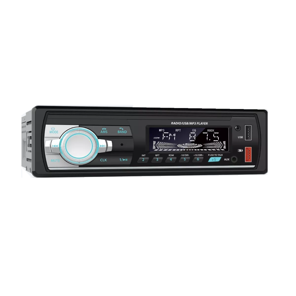 Autoestéreo Reproductor MP3 Control por Voz Bluetooth USB FM Eo Safe Imports ESI-12339 Negro