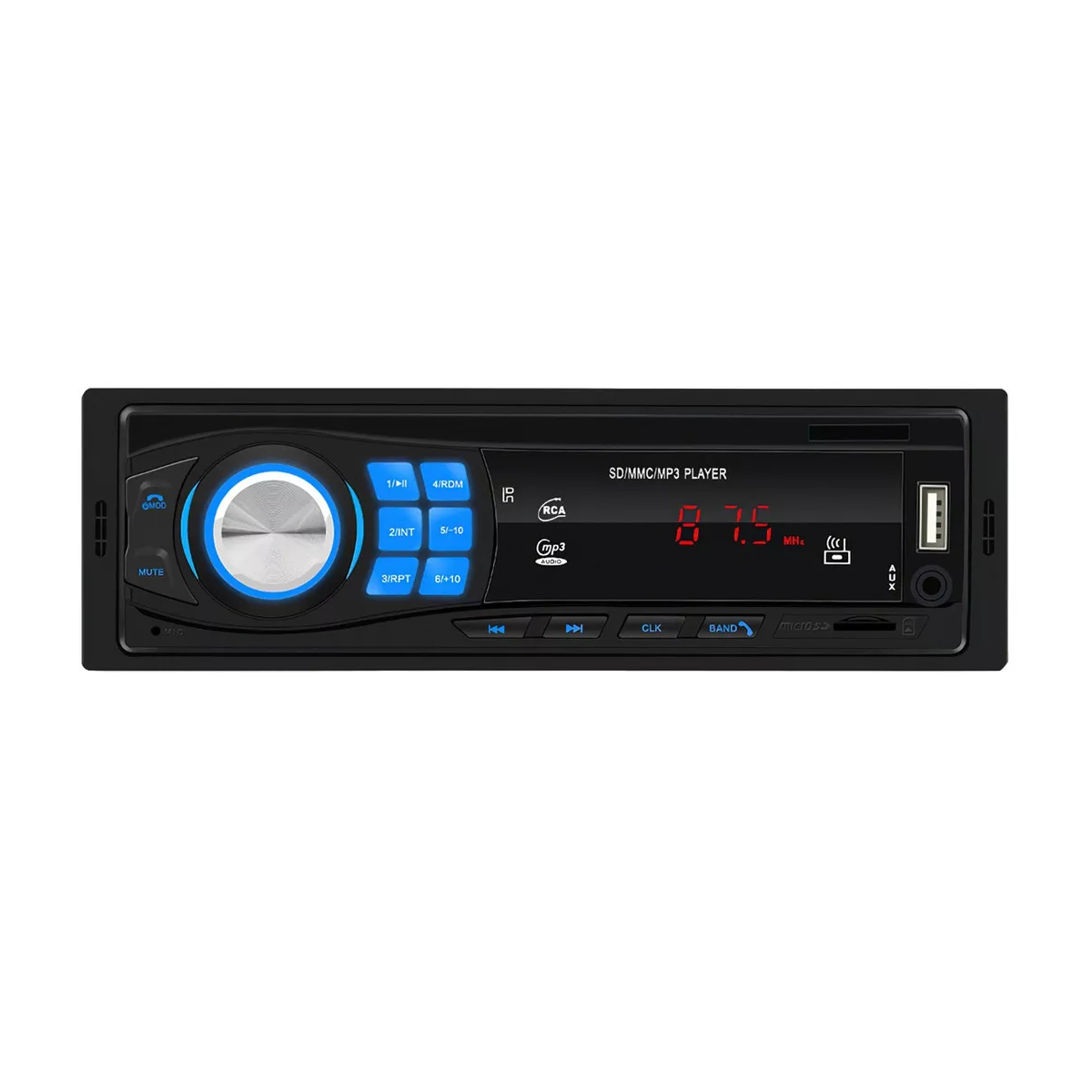 Estéreo para Autos Reproductor Bluetooth Estéreo Eo Safe Imports Esi-12808 Negro