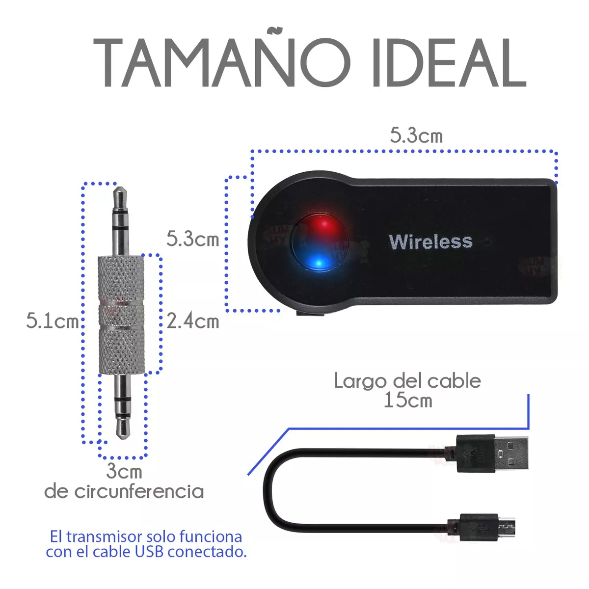 Foto 3 pulgar | Transmisor 3 en 1 3.5mm Receptor Bluetooth Música Llamadas Eo Safe Imports Esi-12775 Negro