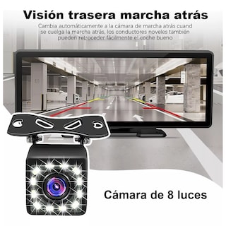 Foto 3 | Estéreo Inalámbrico Para Coche 10 Para Apple Carplay +cámara Eo Safe Imports Esi-13602 Negro