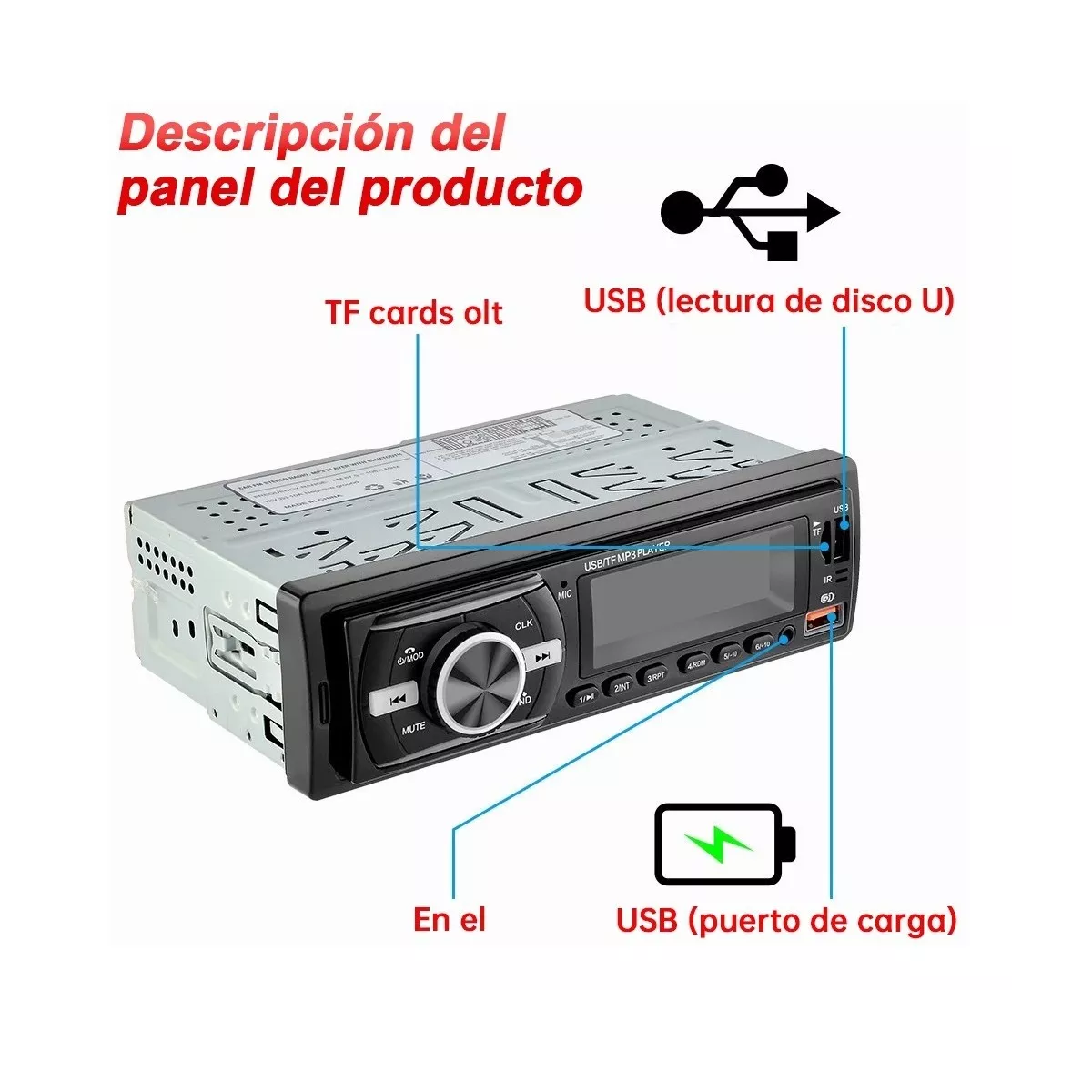 Foto 3 pulgar | Estéreo Para Auto Con Mp3, Usb Y Bluetooth Eo Safe Imports Esi-17418 Negro