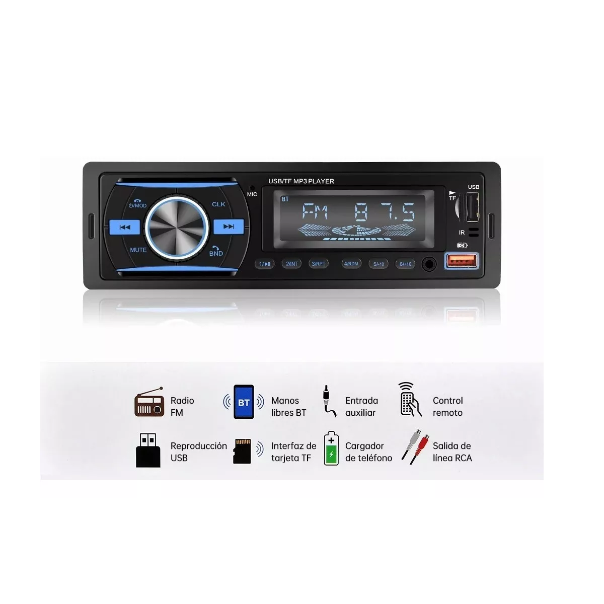 Foto 4 pulgar | Estéreo Para Auto Con Mp3, Usb Y Bluetooth Eo Safe Imports Esi-17418 Negro