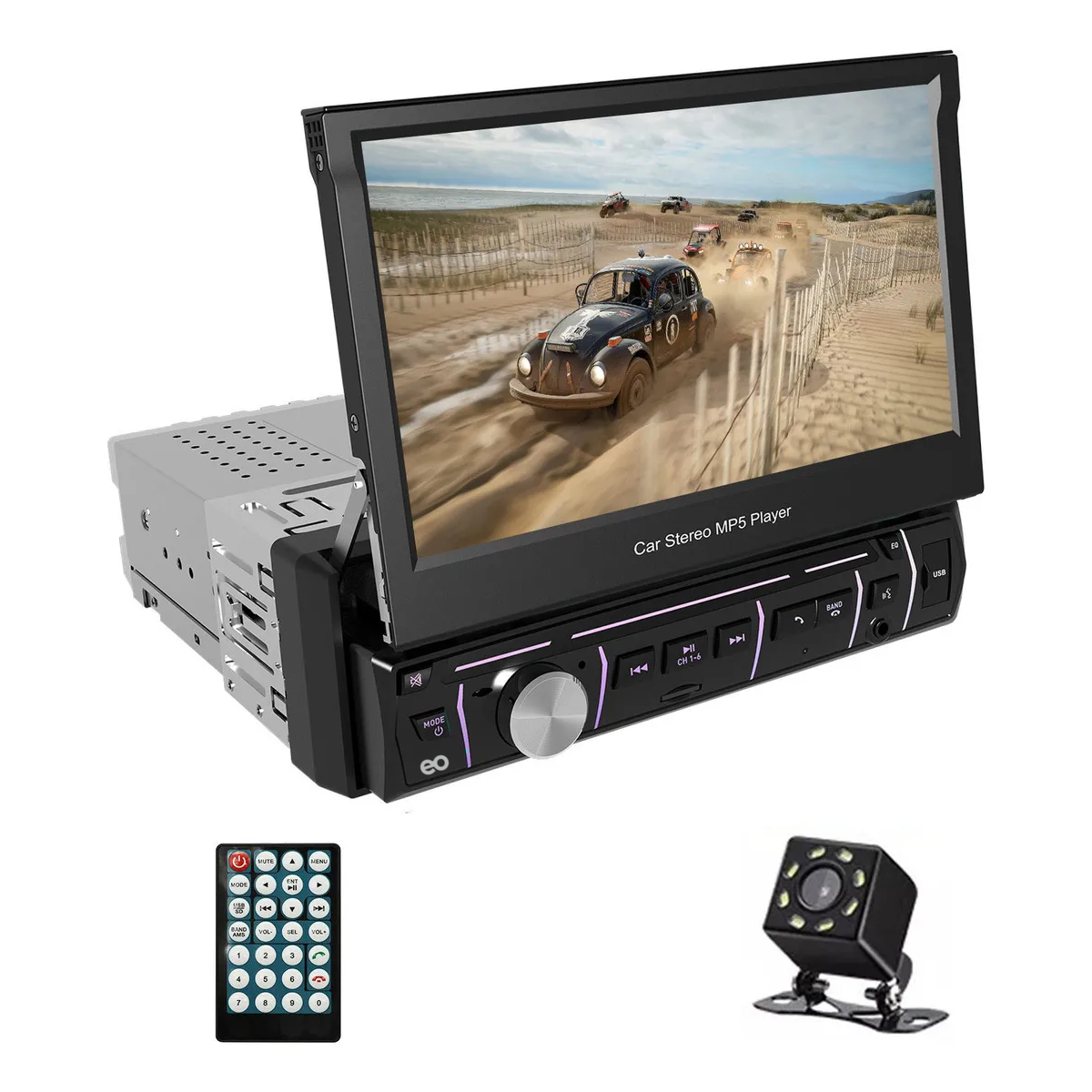 Foto 1 | Auto Estéreo Pantalla Retráctil 9600-mp5 Y Camera Eo Safe Imports Esi-19880 Negro