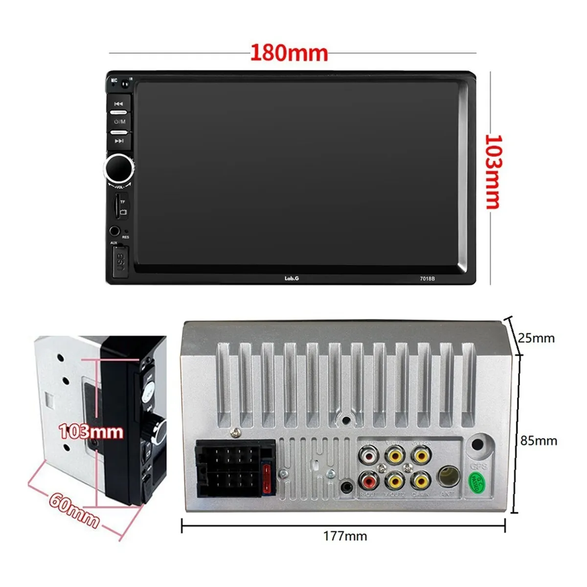 Foto 4 pulgar | Auto Estéreo Táctil Bluetooth Con Usb, Fm, Aux Y  Cámara Lab.g Negro