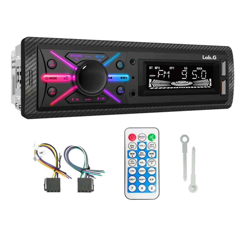 Foto 3 pulgar | Auto Radio Reproductor Estéreo Receptor Aux Usb Bt Fm Lab.g  Negro