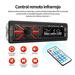 Foto 5 | Auto Radio Reproductor Estéreo Receptor Aux Usb Bt Fm Belug Negro