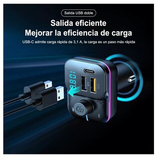 Foto 4 | Transmisor FM Bluetooth 5.0 para Coche de Mp3 Audio Estéreo