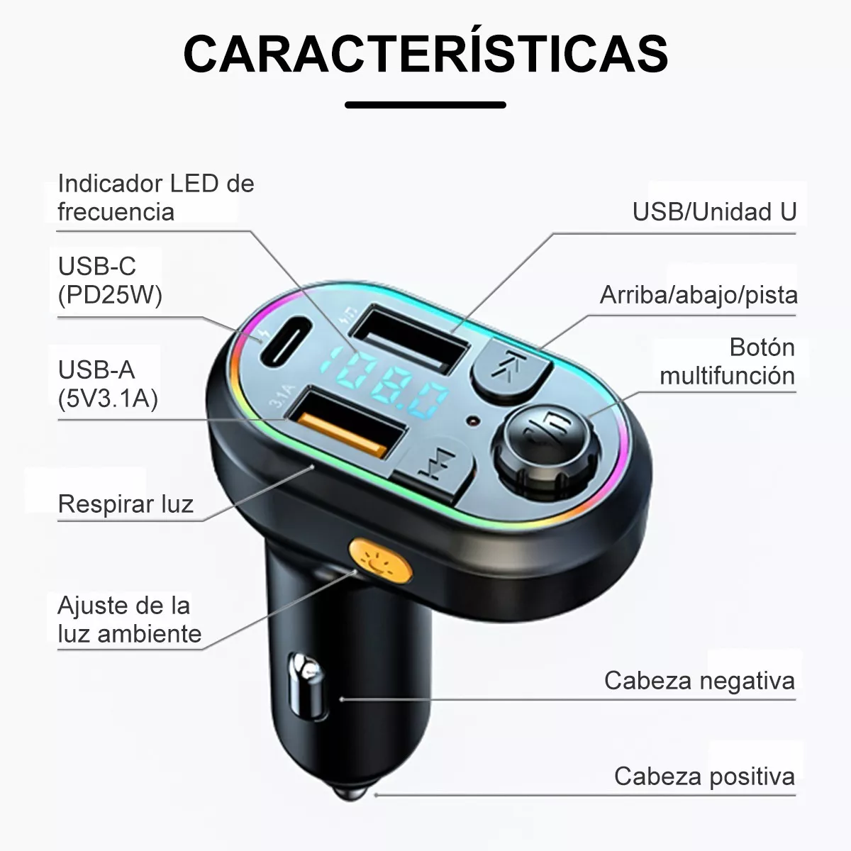 Foto 3 | Transmisor Eo Safe Imports con Bluetooth para Auto