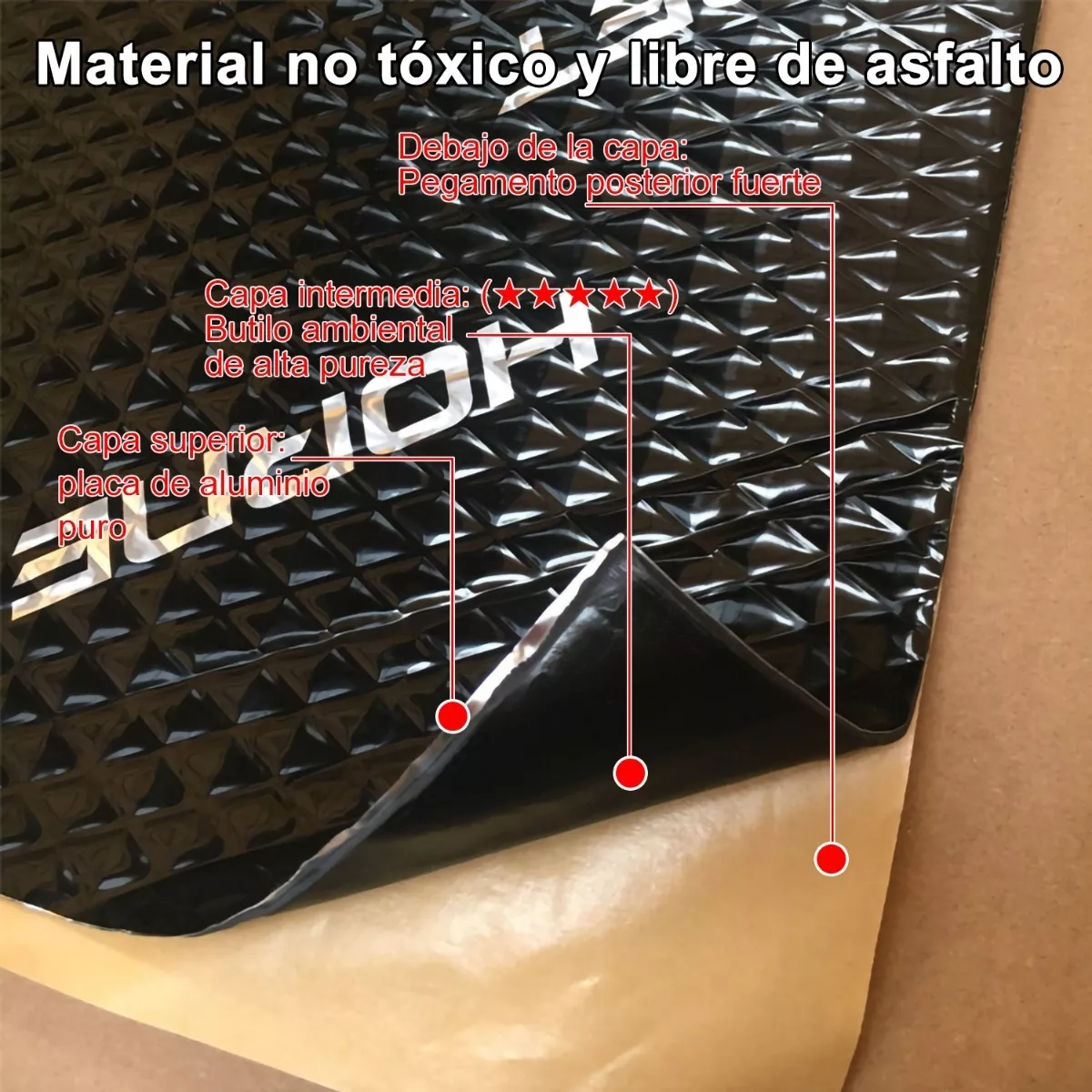 Foto 2 | Láminas Insonorizantes Autoadhesivas para Automóviles Negro 5 Piezas