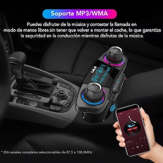 Foto 3 | Receptor Bluetooth Y Transmisor Fm Auto Lab.g Negro