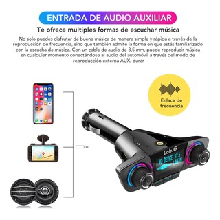 Foto 4 | Receptor Bluetooth Y Transmisor Fm Auto Lab.g Negro
