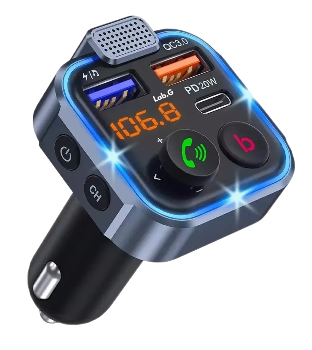 Transmisor Bluetooth Fm De Auto Cargador 3 Usb con Cable 1m $529