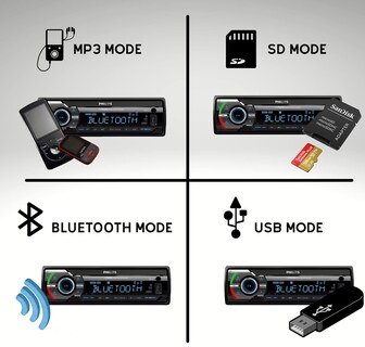 Foto 3 | Receptor Estéreo Para Coche Philips Digital Media Bluetooth - Venta Internacional