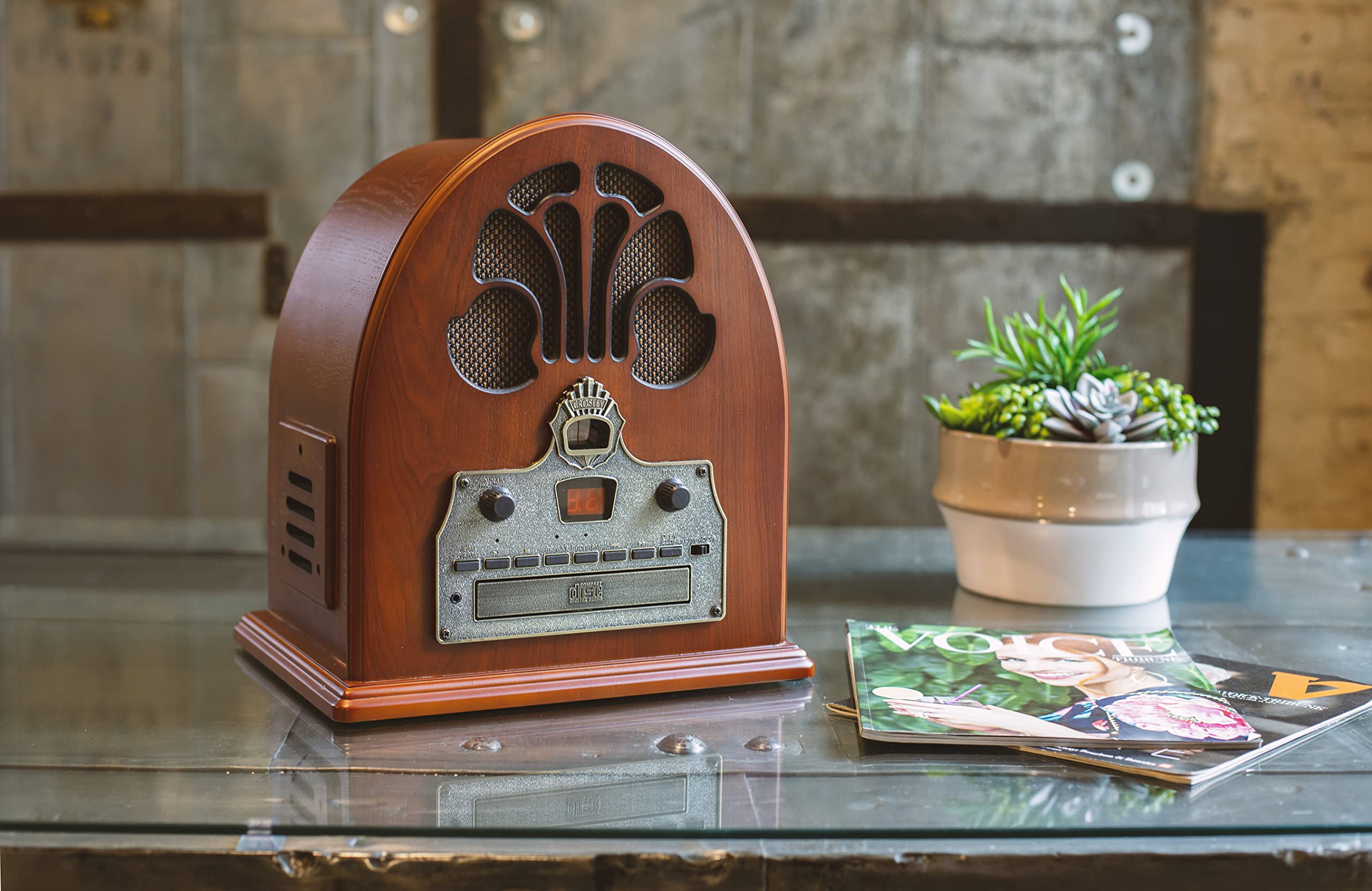 Foto 6 pulgar | Radio De Sobremesa Crosley Cr32d-pa Cathedral Retro Am/fm - Venta Internacional