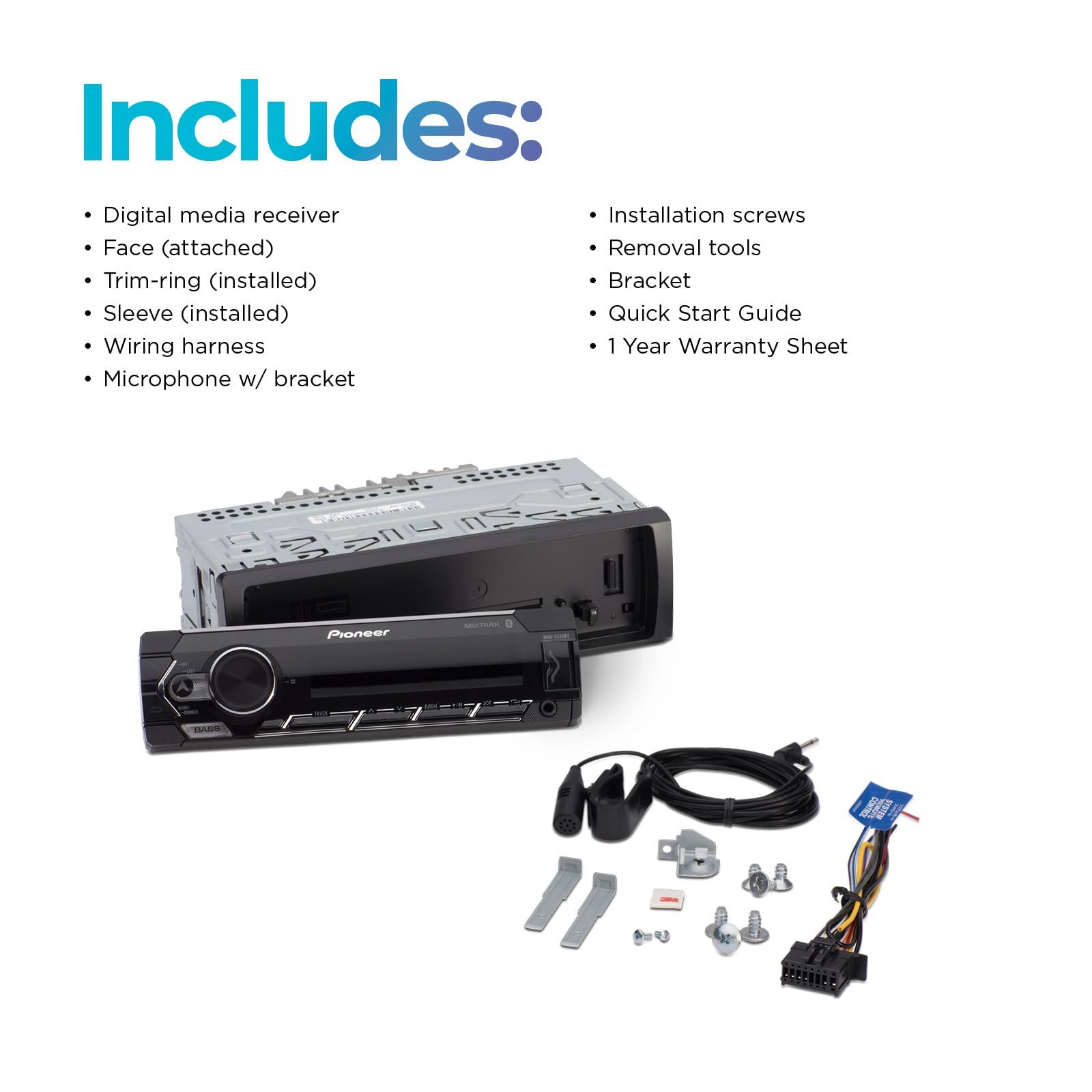 Foto 7 | Autoestéreo Pioneer Mvh-s322bt con Bluetooth para Auto-Venta Internacional
