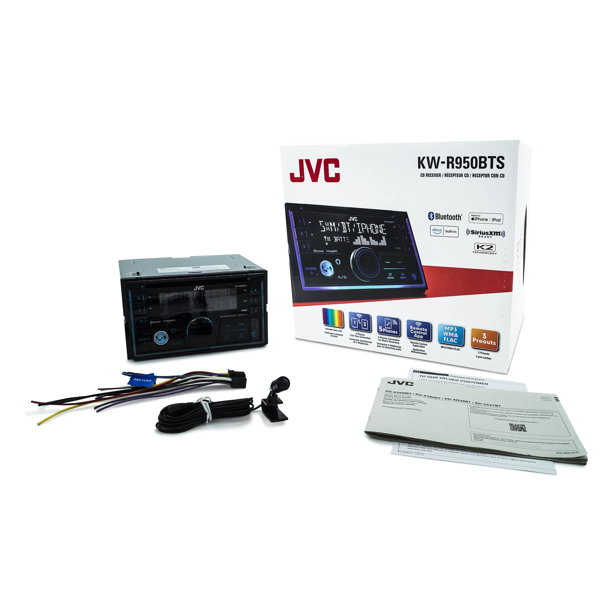 Foto 7 pulgar | Estéreo para Coche Jvc Kw-r950bts Bluetooth Usb Lcd Double Din - Venta Internacional