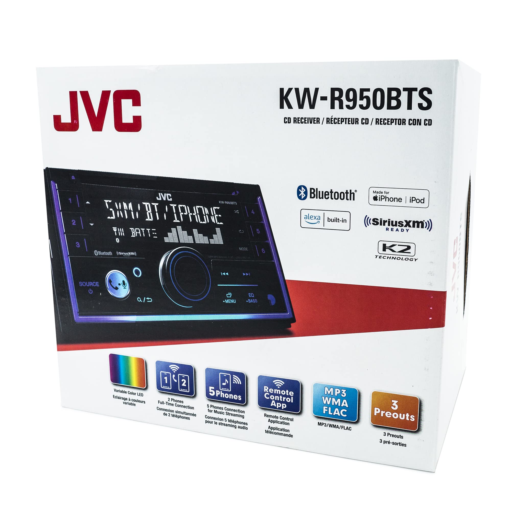 Foto 8 pulgar | Estéreo para Coche Jvc Kw-r950bts Bluetooth Usb Lcd Double Din - Venta Internacional