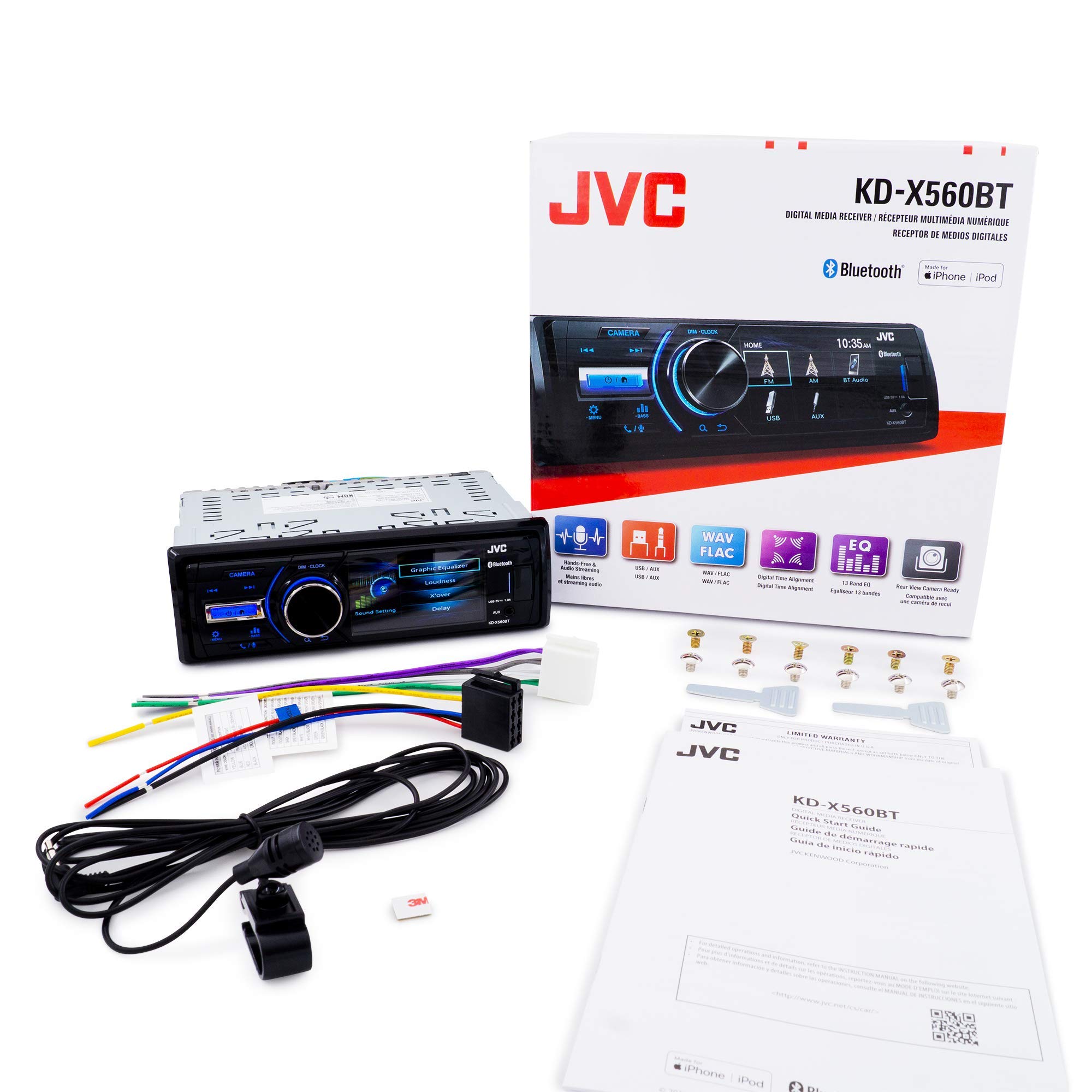 Foto 8 pulgar | Receptor Bluetooth Jvc Kd-x560bt para Automóviles Y Barcos Con Cámara Trasera - Venta Internacional
