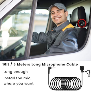 Foto 2 | Micrófono de Coche Weishan Montaje Externo 3,5 Mm Cable 5 M - Venta Internacional