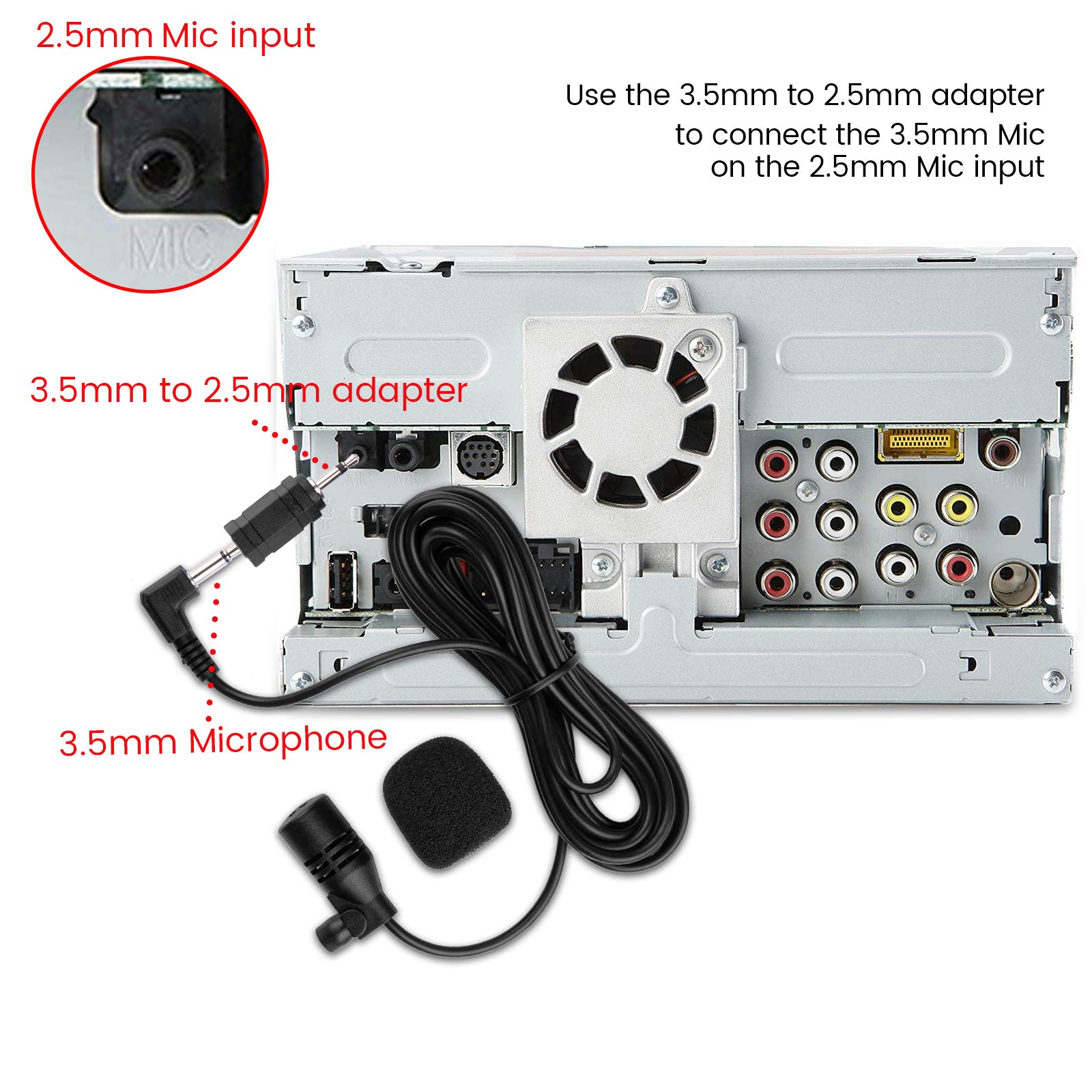 Foto 6 | Micrófono de Coche Weishan Montaje Externo 3,5 Mm Cable 5 M - Venta Internacional