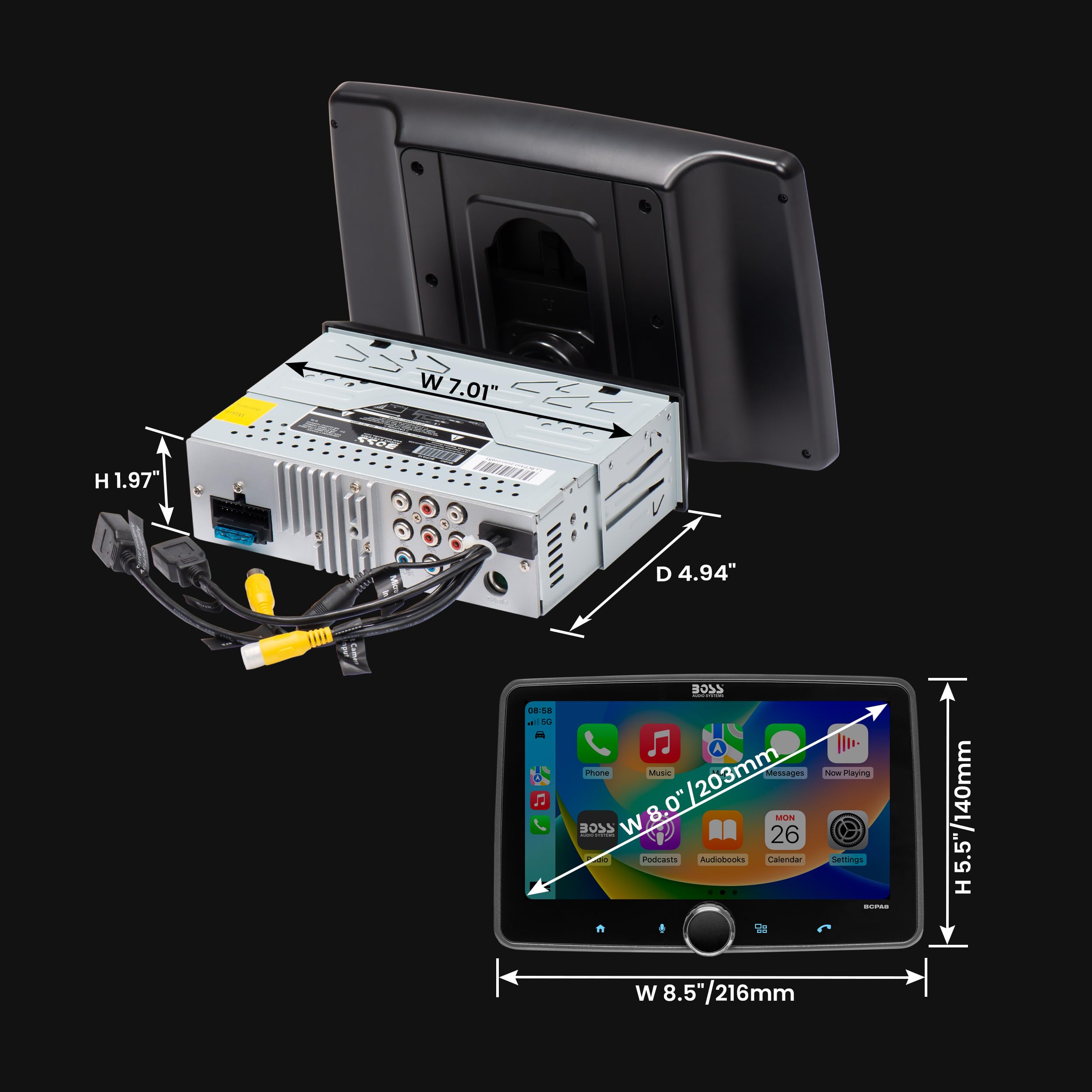 Foto 5 | Estéreo para Coche Boss Audio Bcpa8 Single Din 8'' Apple Carplay - Venta Internacional