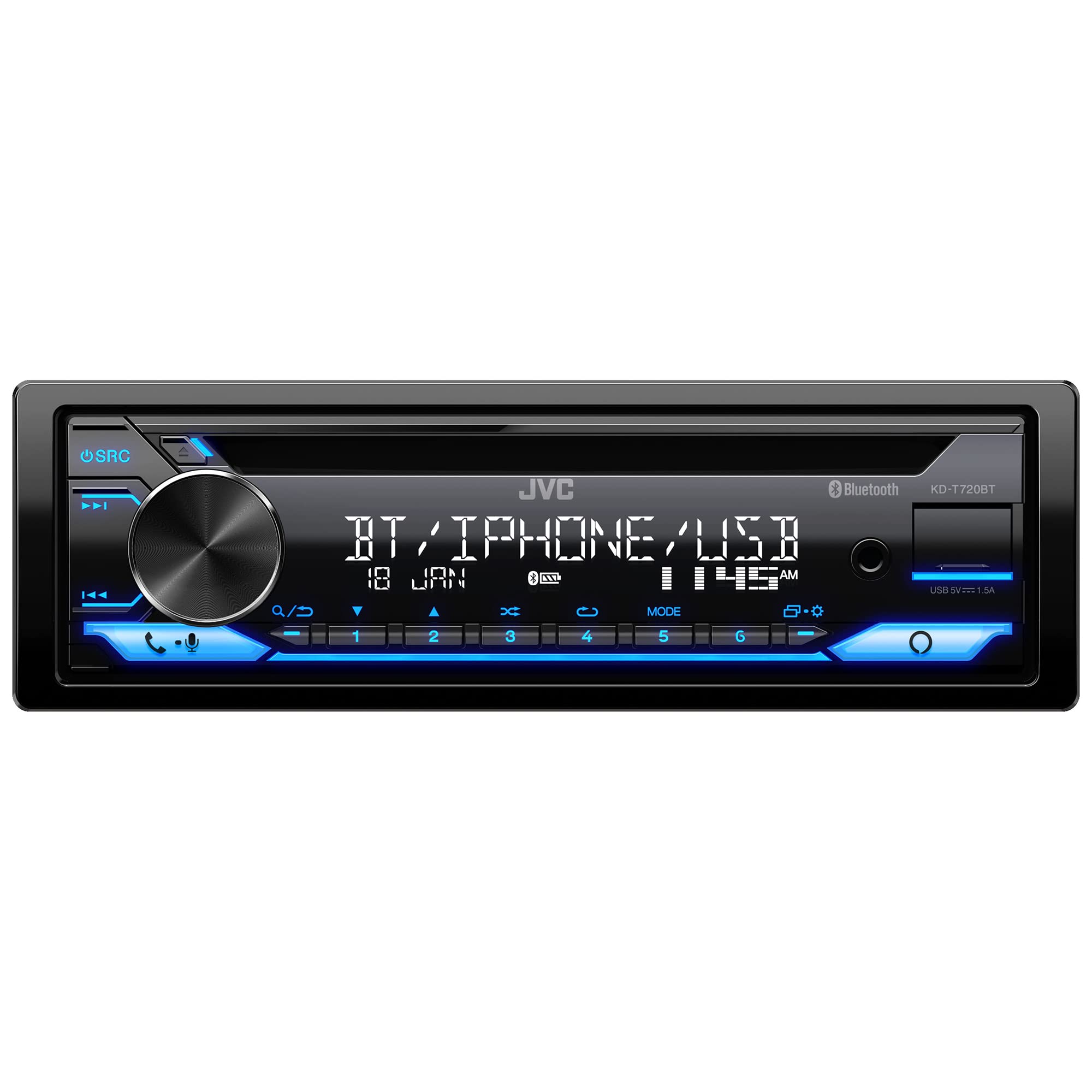 Foto 2 pulgar | Receptor de Cd Estéreo Para Automóvil Jvc Kd-t720bt con Bluetooth Single Din - Venta Internacional