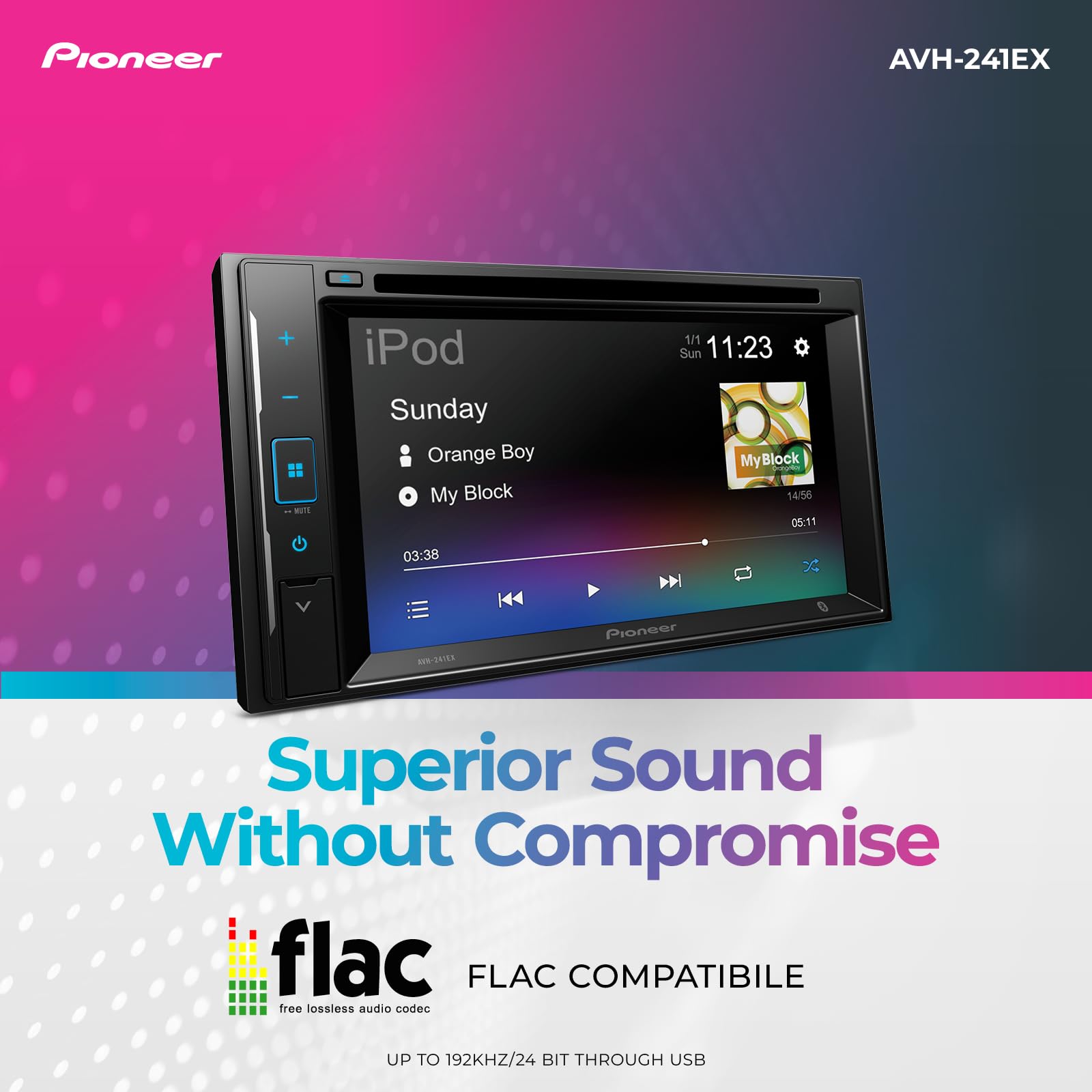 Foto 5 | Autoestéreo Pioneer Avh-241ex con Bluetooth para Auto-Venta Internacional