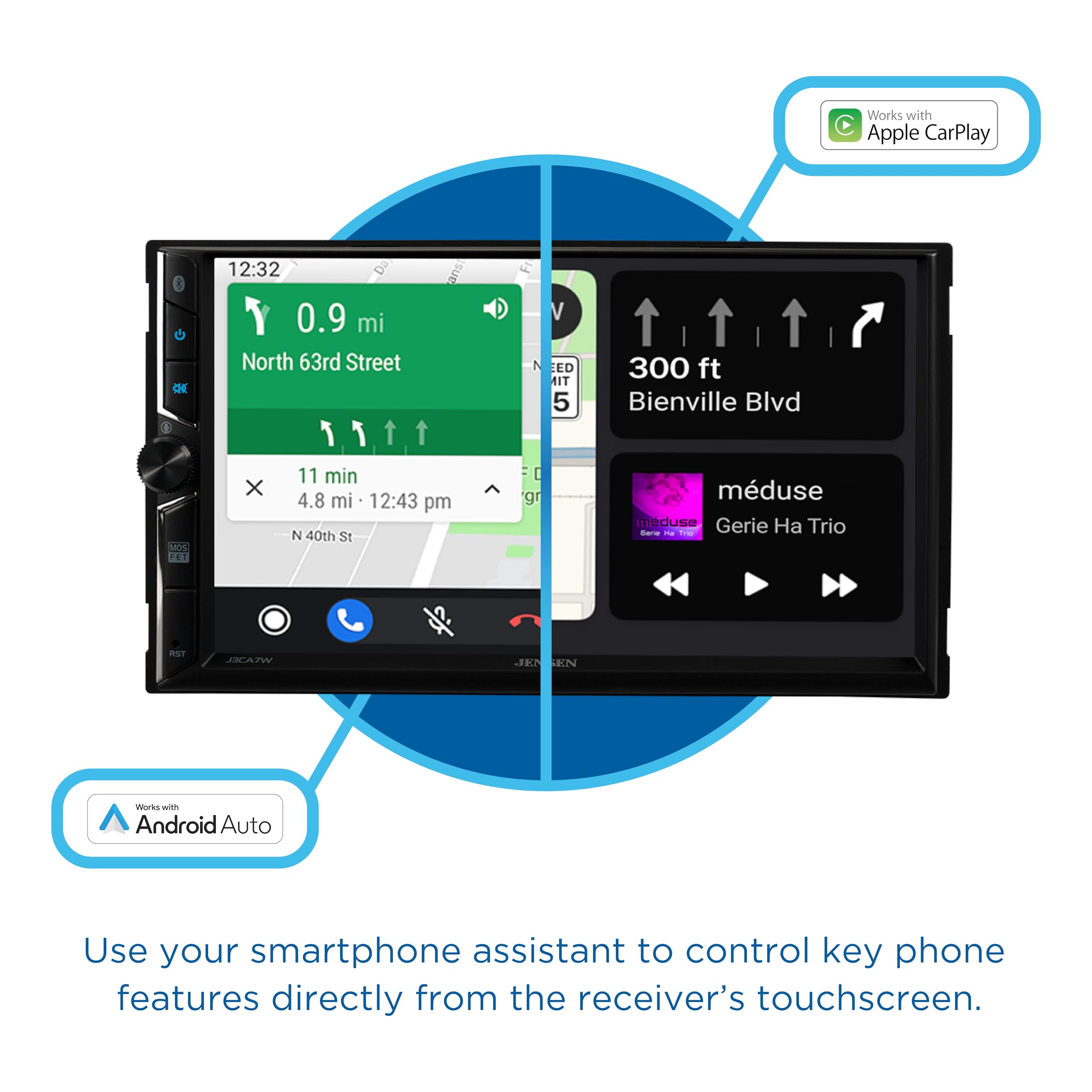 Foto 5 pulgar | Estéreo De Coche Jensen J3ca7w De 7 Pulgadas Apple Carplay Android Auto - Venta Internacional.