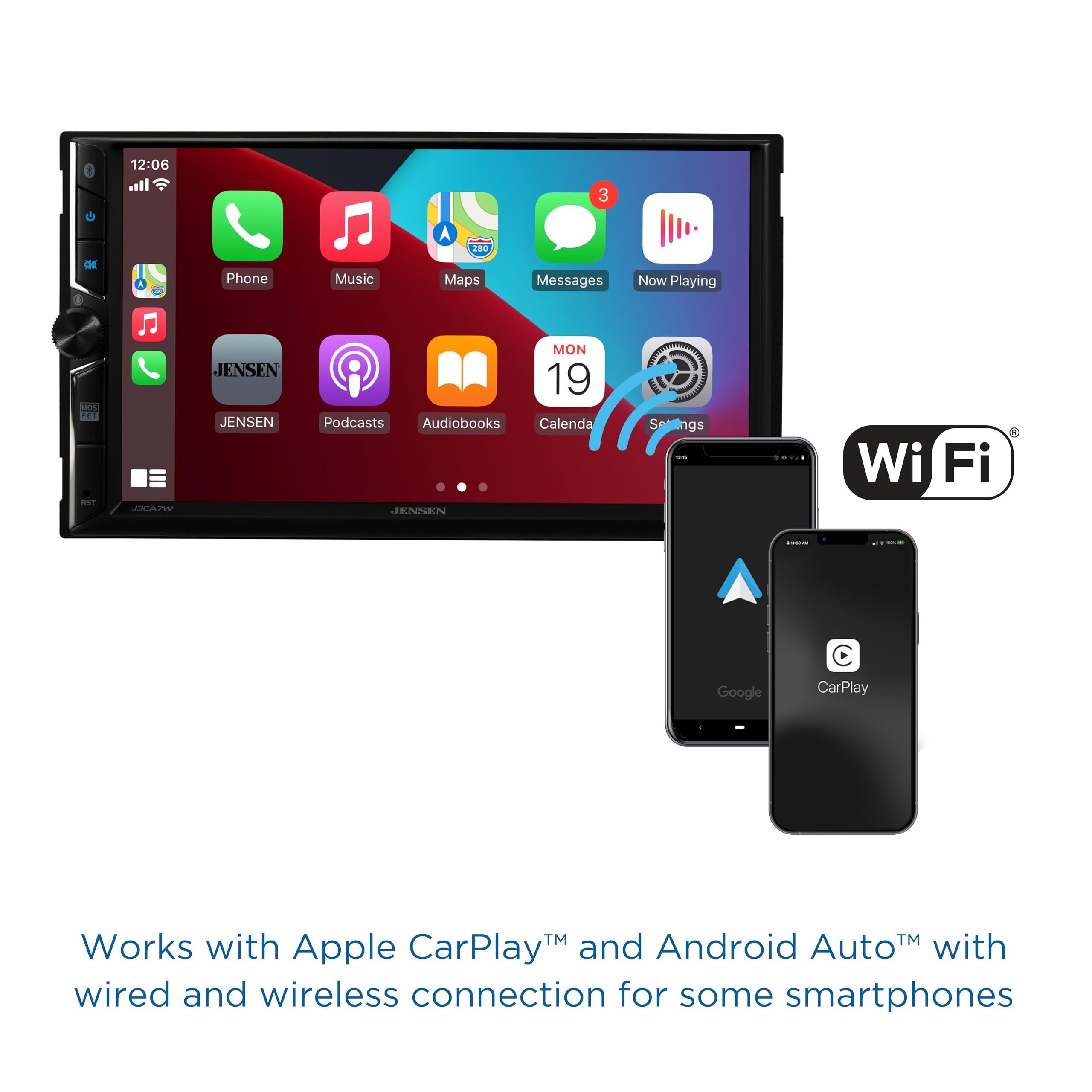 Foto 5 | Estéreo De Coche Jensen J3ca7w De 7 Pulgadas Apple Carplay Android Auto - Venta Internacional.