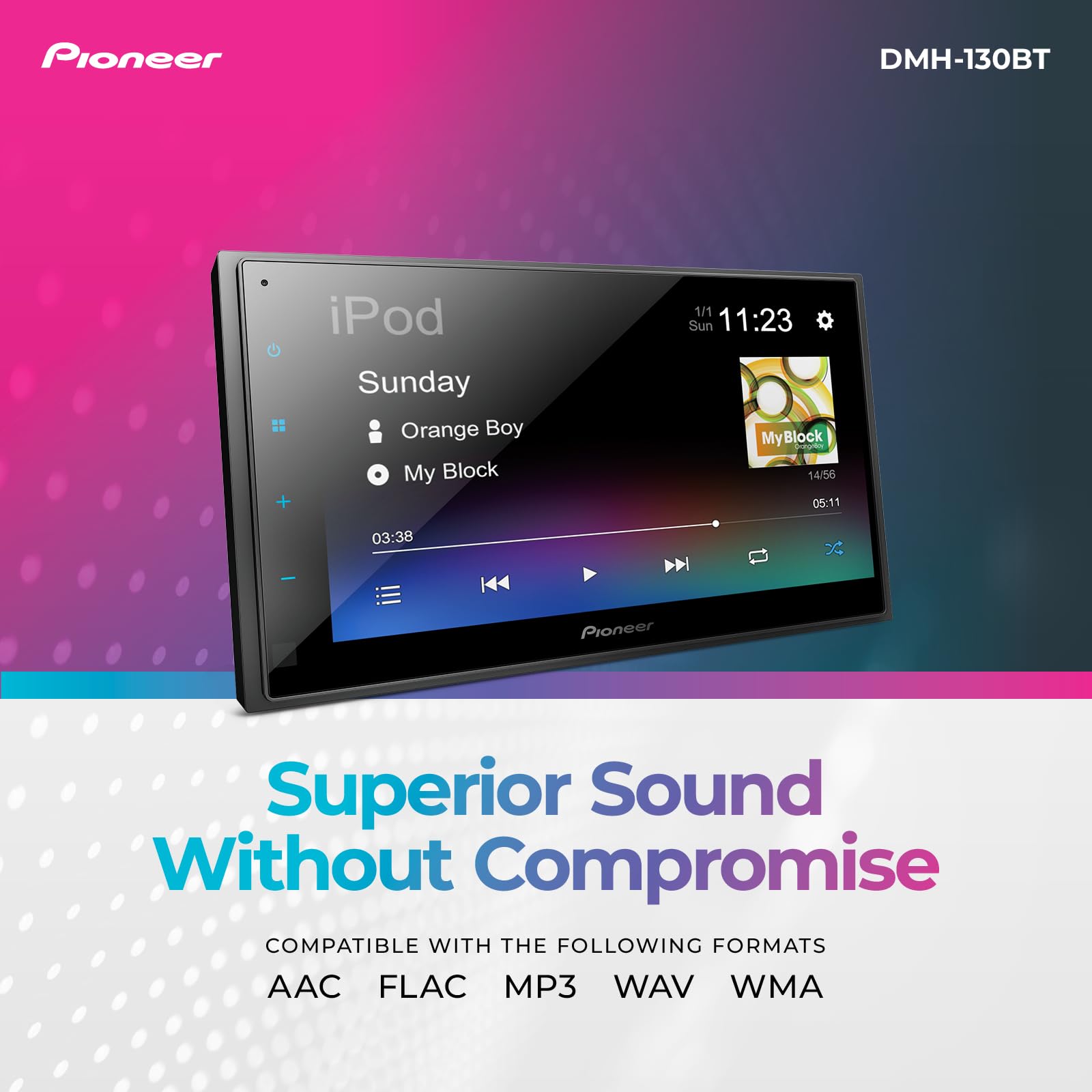 Foto 5 pulgar | Receptor Multimedia Digital Pioneer Dmh-130bt De 6,8 Pulgadas Con Bluetooth - Venta Internacional.