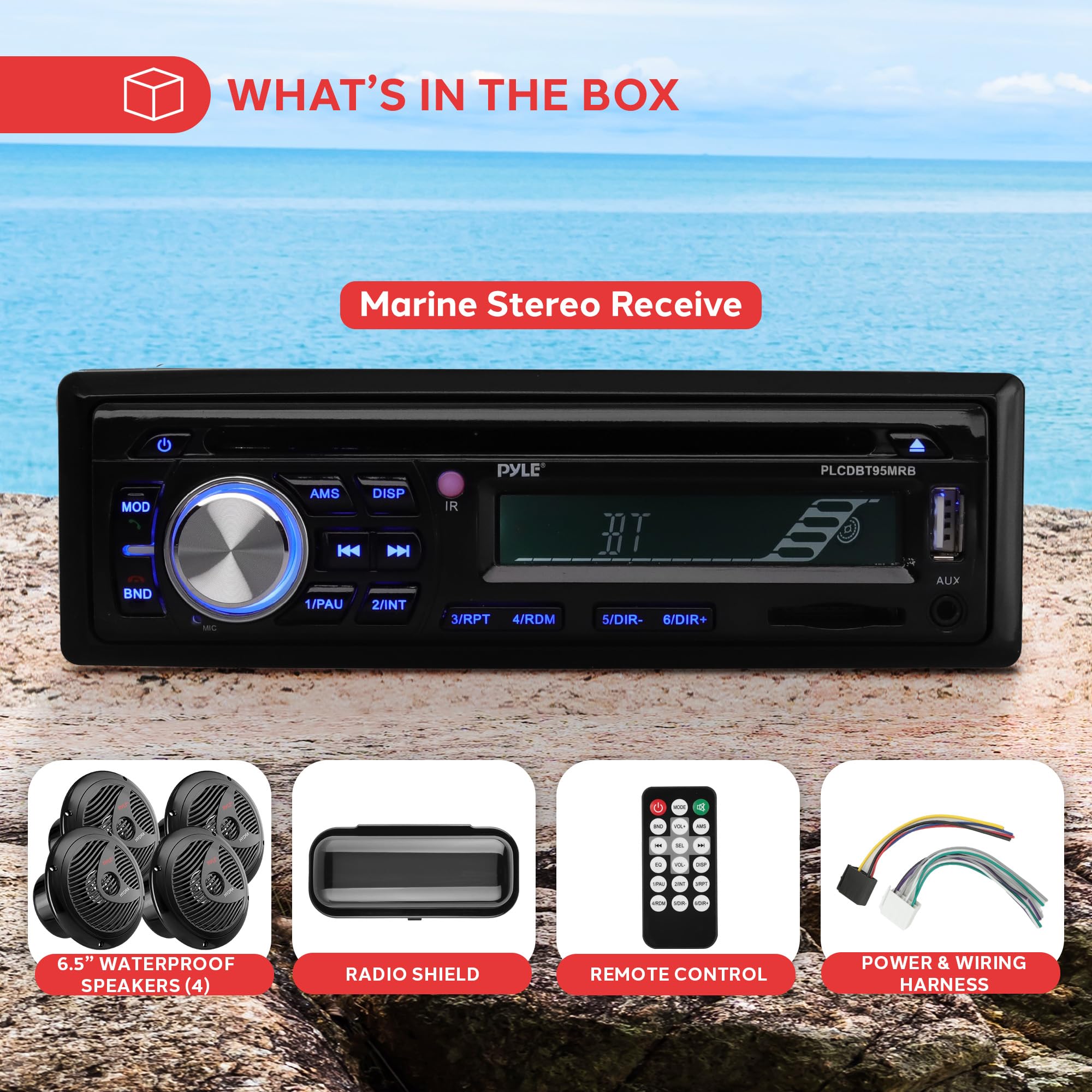 Foto 8 pulgar | Marine Audio Stereo Pyle Inalámbrico Bluetooth Con Altavoz De 6.5 Pulgadas - Venta Internacional.