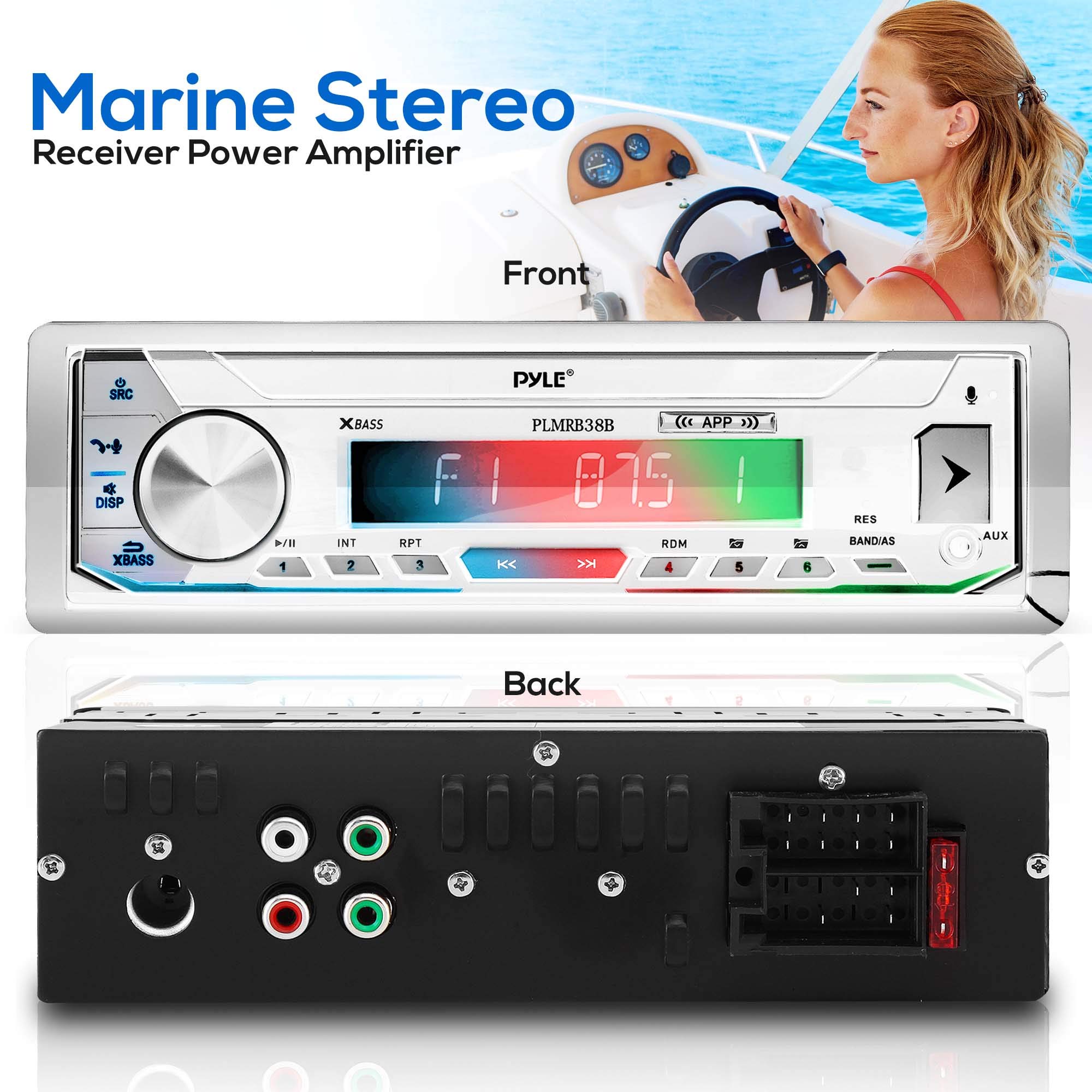 Foto 3 pulgar | Receptor Estéreo Marino Pyle Plmrb39w Am/fm/mp3/usb/aux - Venta Internacional.