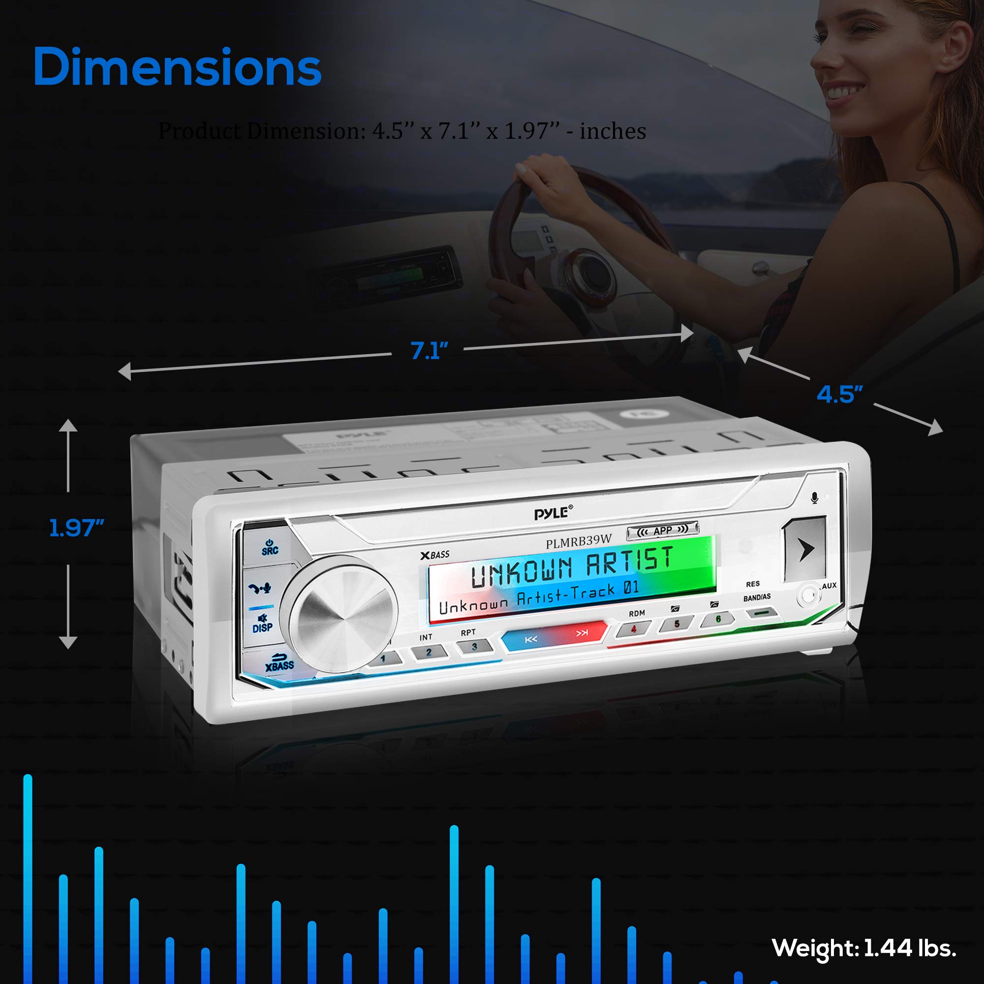 Foto 8 pulgar | Receptor Estéreo Marino Pyle Plmrb39w Am/fm/mp3/usb/aux - Venta Internacional.