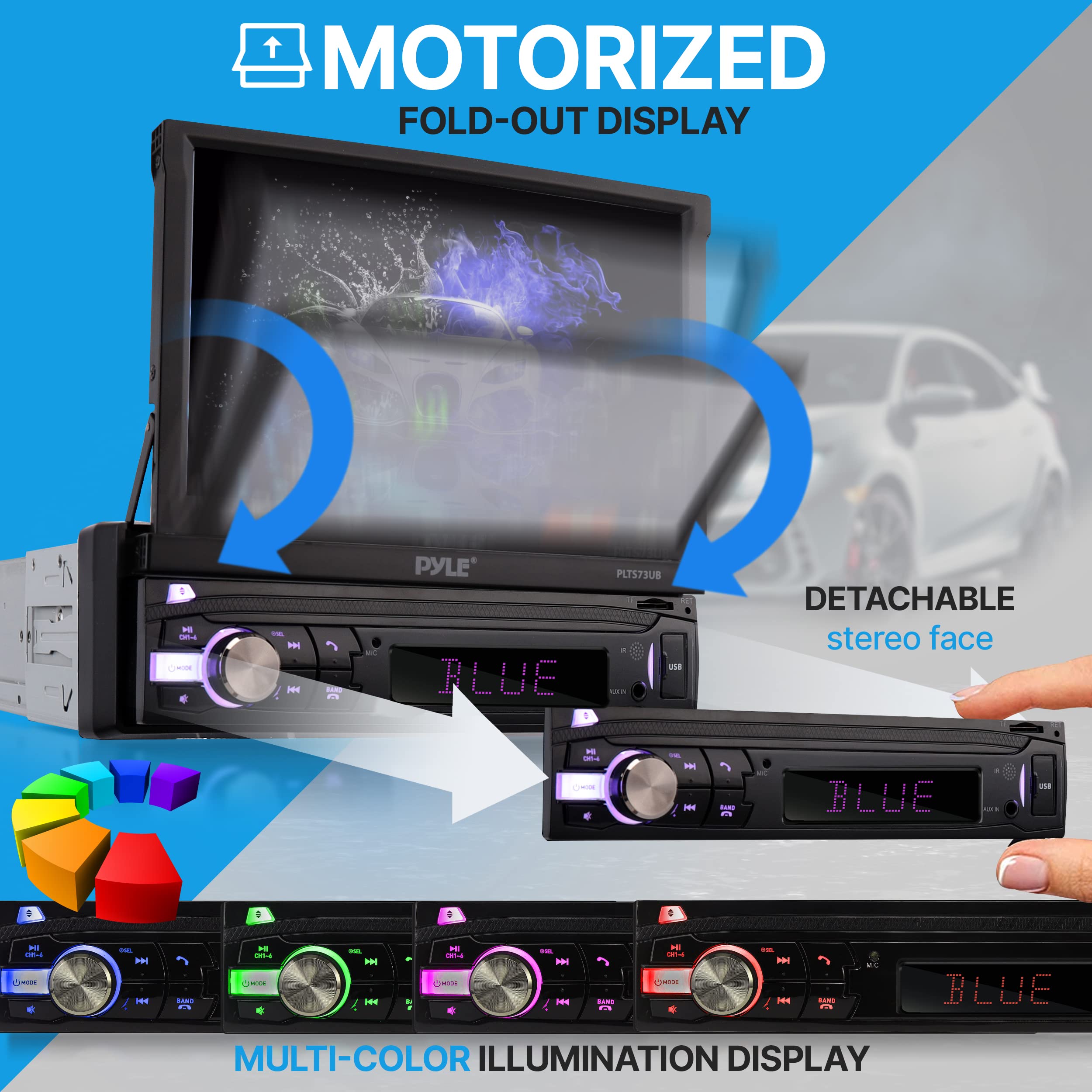Foto 7 pulgar | Receptor De Vídeo Estéreo Para Coche Pyle Plts73ub.5 Bt Con Manos Libres - Venta Internacional.